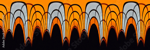 Halloween themed banner image created from an original photo by the artist using image manipulation techniques to bend and later the pixels in the original image.