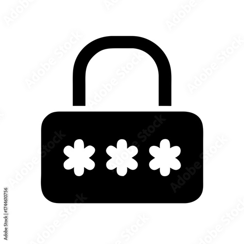 Black padlock with three asterisks