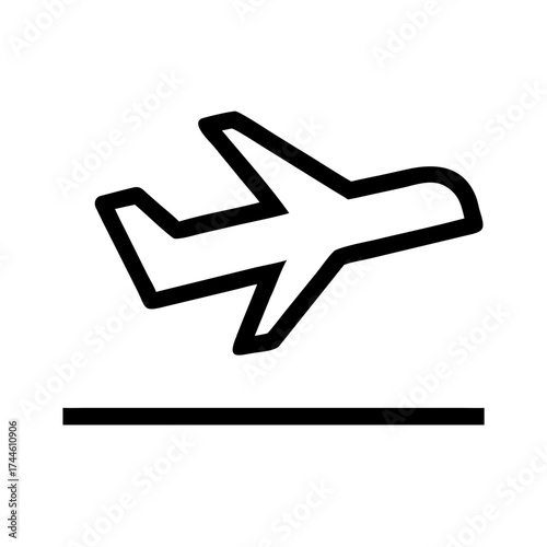 Airplane taking off for travel and transportation