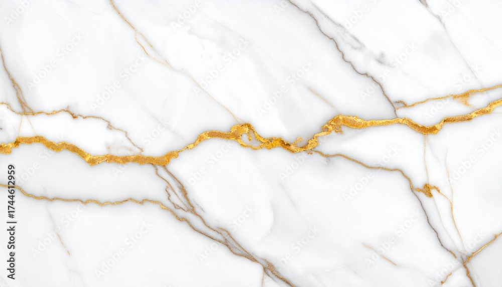 Fototapeta premium Elegant White Marble with Golden Veins Unique Texture