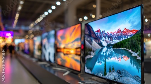 High-Definition Televisions Showcase Stunning Scenery in Retail Display