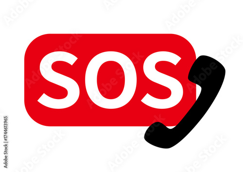 SOSのシンプルな赤いイラスト