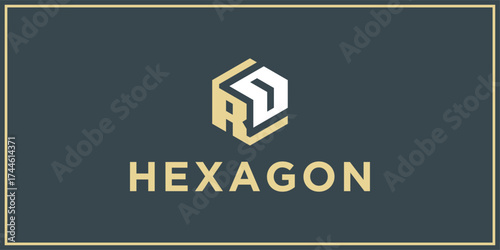 RD hexagon logo design inspiration