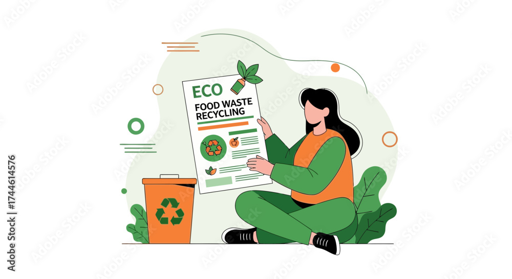 Fototapeta premium Environmental Consciousness: Sustainable Practices, Food Waste Recycling and Eco-Friendly Living