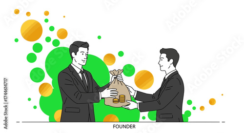 Exchange Of Funds Depicted: Business Deal Or Investment Opportunity With Financial Transfer