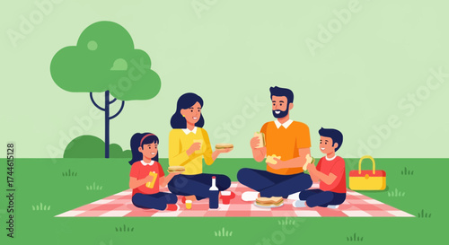 Family Enjoying Picnic Together: A Day Of Togetherness And Joyful Moments Outdoors