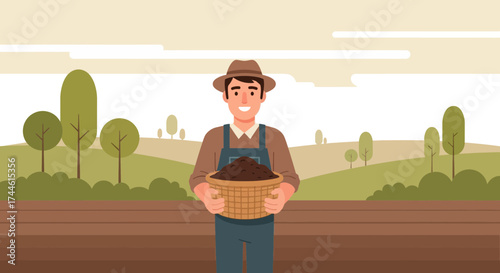 Farmer Embracing Agriculture, Cultivating Earth, Cultivating Life, Cultivating Gratitude