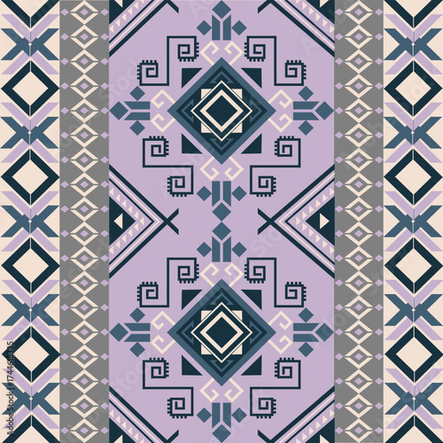 Abstract geometric seamless pattern featuring clean lines and bold symmetry. Ideal for textile prints, home decor, stationery, and fashion design. Perfect for modern branding or minimalist background