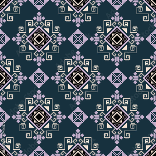 Abstract geometric seamless pattern featuring clean lines and bold symmetry. Ideal for textile prints, home decor, stationery, and fashion design. Perfect for modern branding or minimalist background