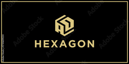 AD hexagon logo design inspiration	