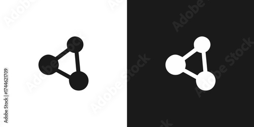 Connect and share easily with this modern and sleek network icon, perfect for technology, social media, and innovative business designs
