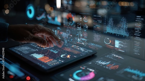 Wallpaper Mural A Futuristic Workspace for Data Visualization Torontodigital.ca