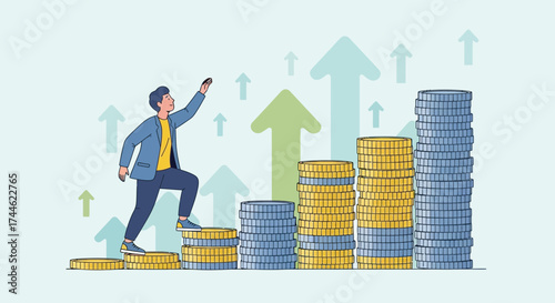 Financial Growth, Investing, And Career Advancement: The Ascent To Success, Visualized Clearly