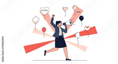 Female Leadership Amplifies Achievement, Celebrating Success And Inspiring Team Cohesion Always