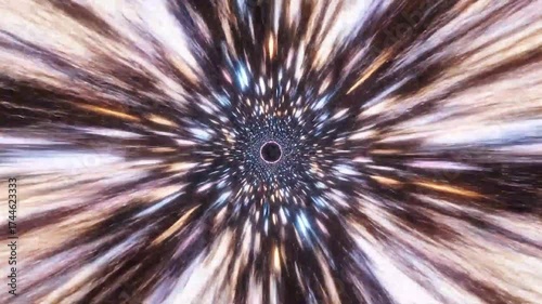 Warp Speed Space Travel Through a Cosmic Wormhole
