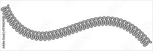 wavy spring coil. flexible coils, wire pattern. vector illustration.