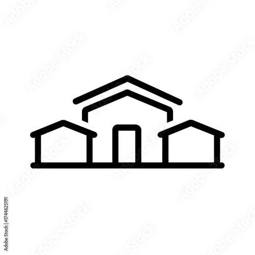 Vector black line icon for Neighbourhood