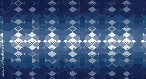 Geometric diamond pattern in shades of blue creating a mesmerizing visual effect.