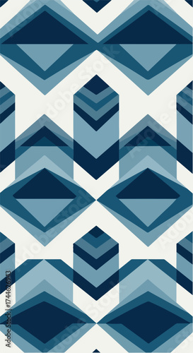 Geometric pattern featuring diamond shapes and vibrant blue hues.