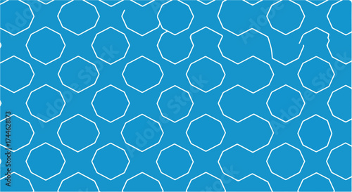 Geometric pattern of interconnected shapes in a repeating design.