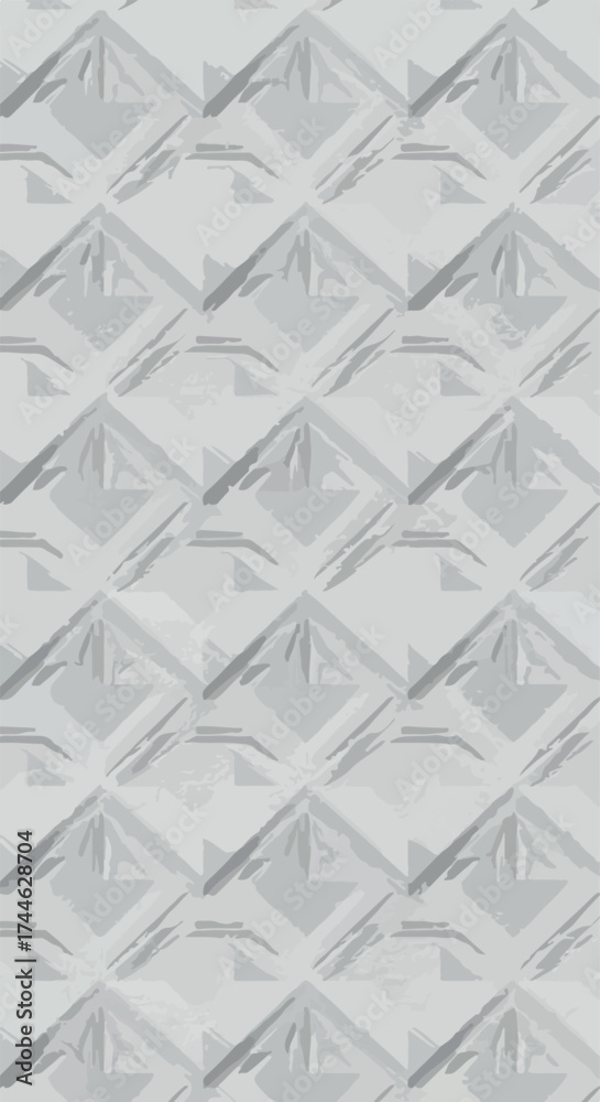 Fototapeta premium Geometric pattern of repeating diamond shapes with subtle shadows and textures.