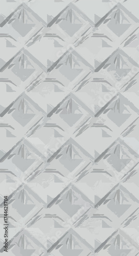 Geometric pattern of repeating diamond shapes with subtle shadows and textures.
