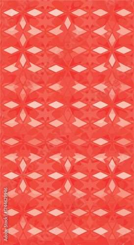 Geometric pattern with diamond shapes in vibrant red color.