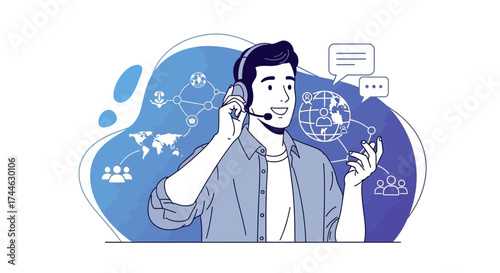 Global Customer Assistance Professional Offering Worldwide Tech Support And Communication