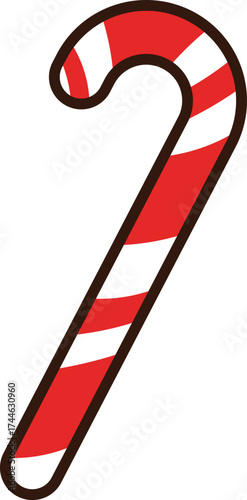 Christmas candy vector outline and shape