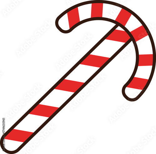 Christmas candy vector outline and shape