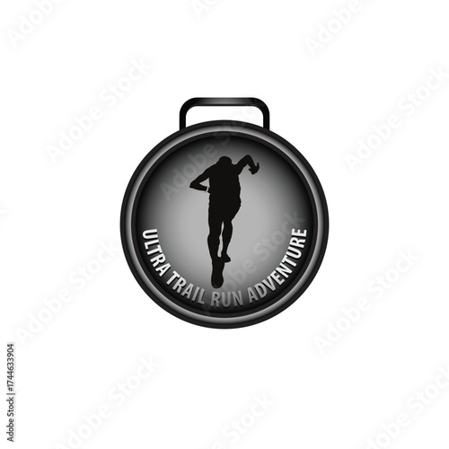 mountain marathon trail run medal design,trail run logo design