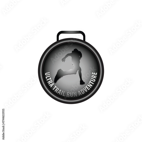 mountain marathon trail run medal design,trail run logo design