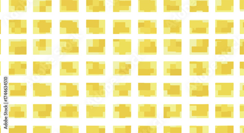 Golden squares pattern with a grid design on a white background.