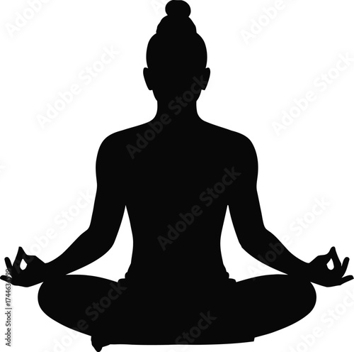 Serene yoga meditation in lotus pose silhouette