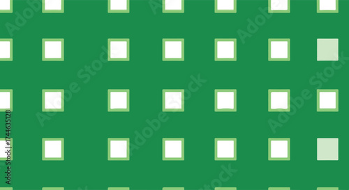 Green grid pattern with white squares creating a visual texture and design.