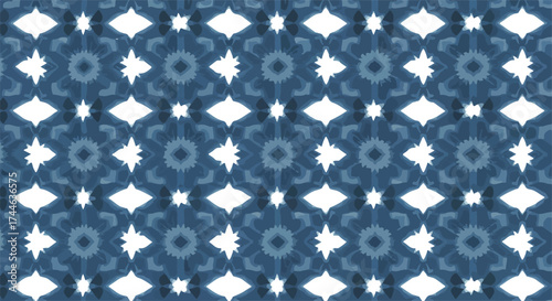 Intricate floral pattern design with symmetrical arrangement and repeating elements.