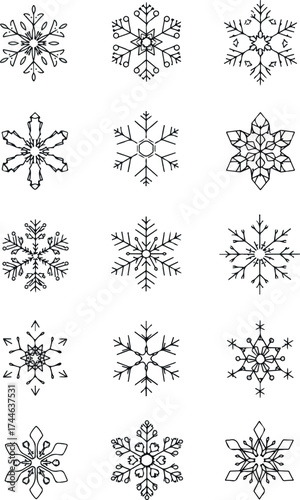 Intricate snowflake patterns in a winter wonderland design.