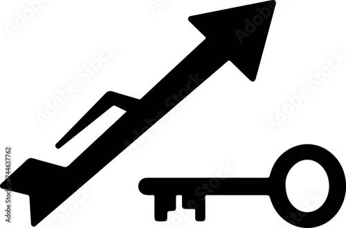 Key to success and growth unlocking potential and achieving goals.