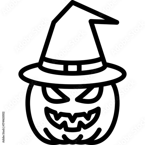 witch icon illustration design with outline