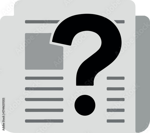 Newspaper with a question mark representing information and inquiry.