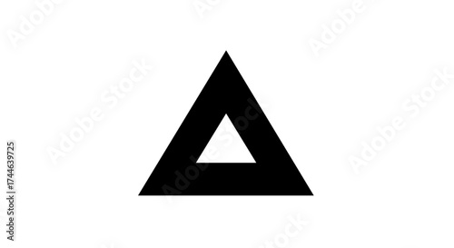 Minimalist Geometric Black Triangle Icon Isolated.