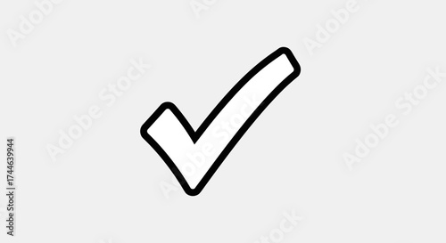 White check mark on a gray background.