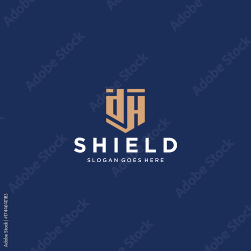 DH Shield Logo Design Inspiration	