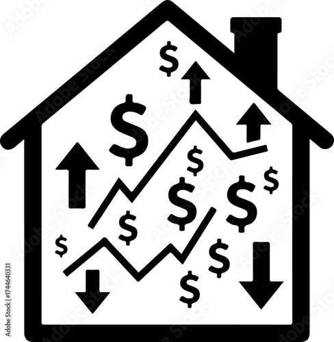 Real estate market analysis showing price fluctuations and financial trends.