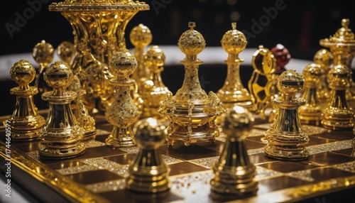 Exquisite Gold and Diamond Chess