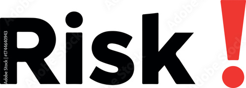 Risk exclamation mark logo design concept.