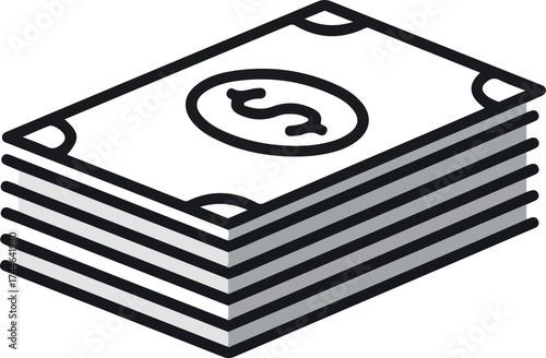 Stack of US dollar bills representing wealth and financial success.