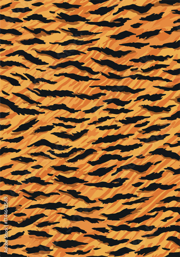 Tiger stripes pattern background texture orange and black design.