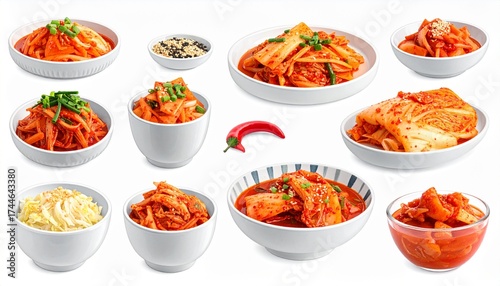 Korean Kimchi Set Vector Illustration on White