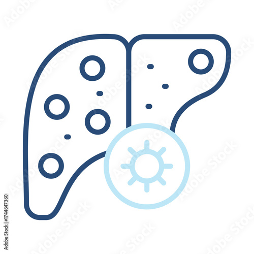 Hepatitis Icon Color Outline Style. Vector Illustration Design
